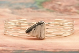 Navajo Jewelry Genuine White Buffalo Turquoise Bracelet